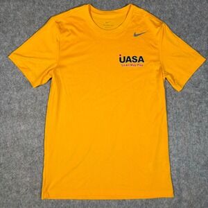 UASA So All May Play Nike Dri-FIT Shirt Mens Small Yellow Adaptive Soccer Sports